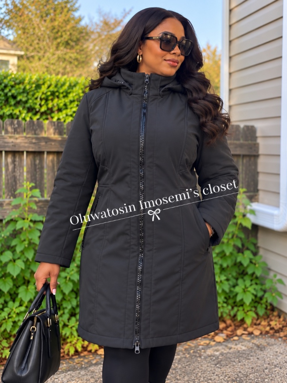 Classic Black Hooded Coat